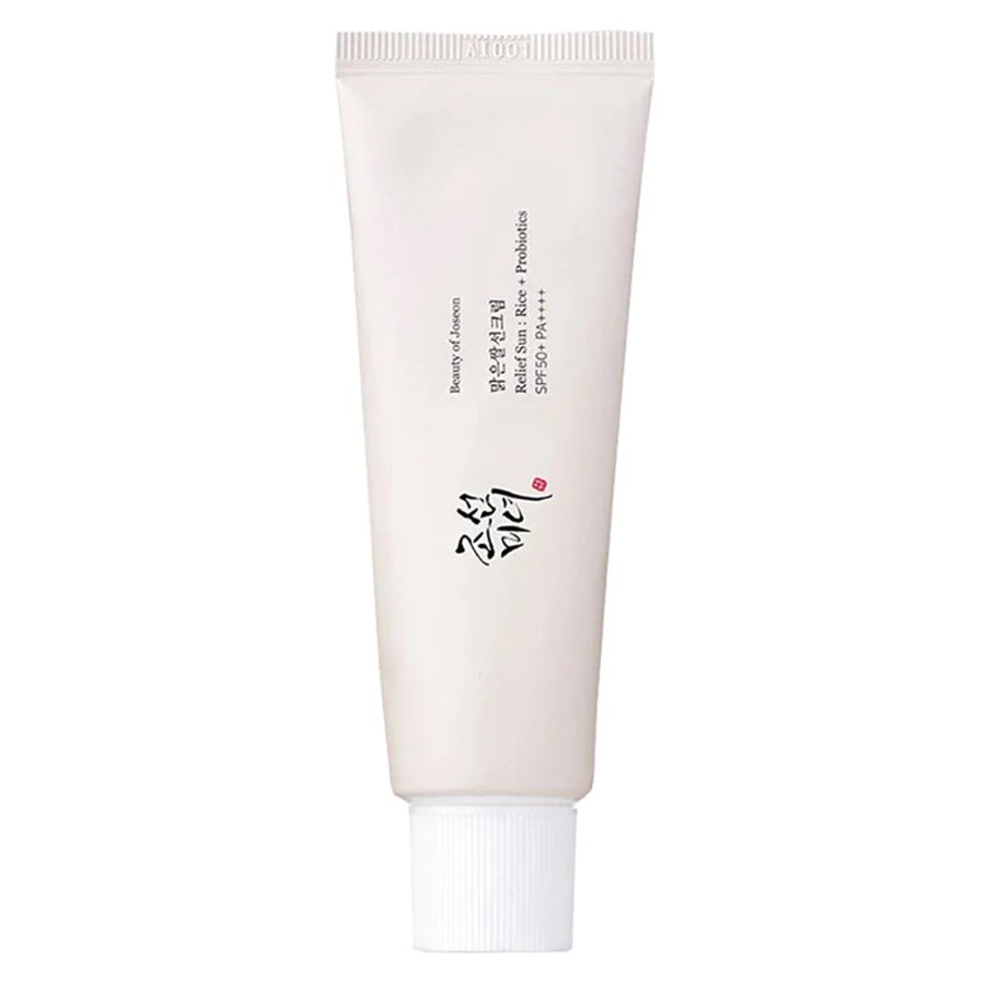 Beauty of Joseon Relief Sun Rice + Probiotics SPF50+ sunscreen tube